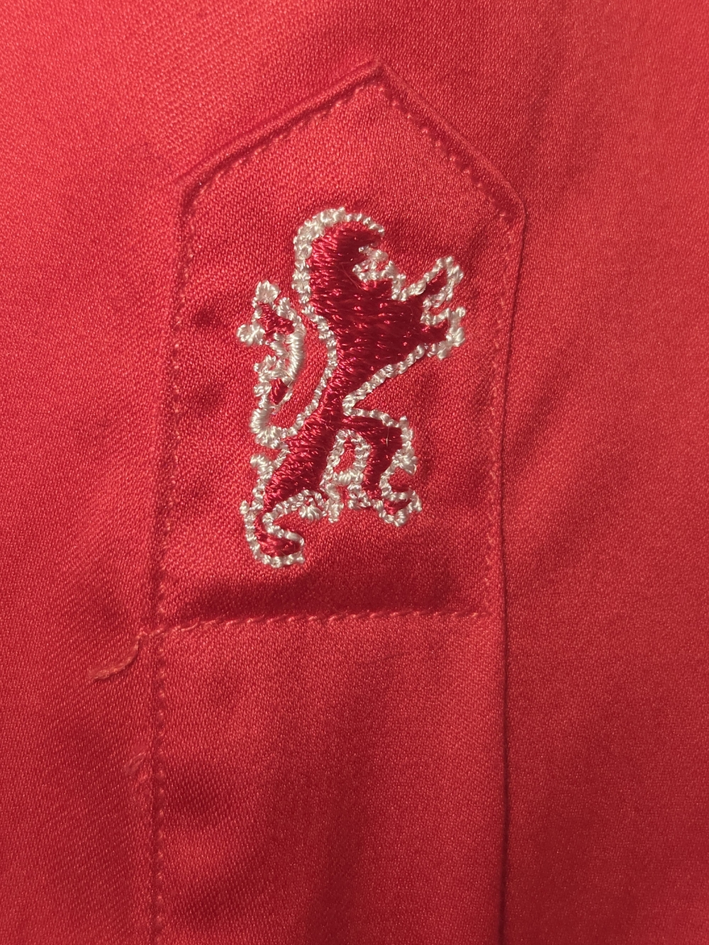Men's Red Dress Shirt with Contrast Collar - Picture 5 of 8